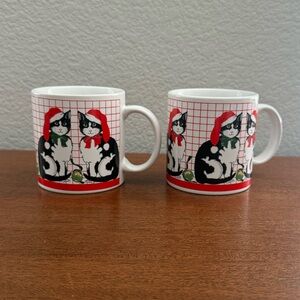 Schmid Gordon Fraser Holiday Cat Mugs (Set of 2)